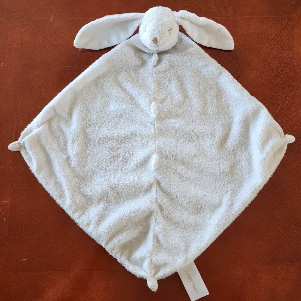 Angel Dear Bunny Rabbit Lovey Security Blanket Baby Plush‎ Velour Knots White